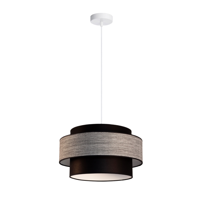 Kattokruunu johdossa GRACE 1xE27/60W/230V halkaisija 40 cm musta/harmaa