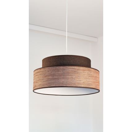 Kattokruunu johdossa GRACE 1xE27/60W/230V halkaisija 40 cm ruskea/beige