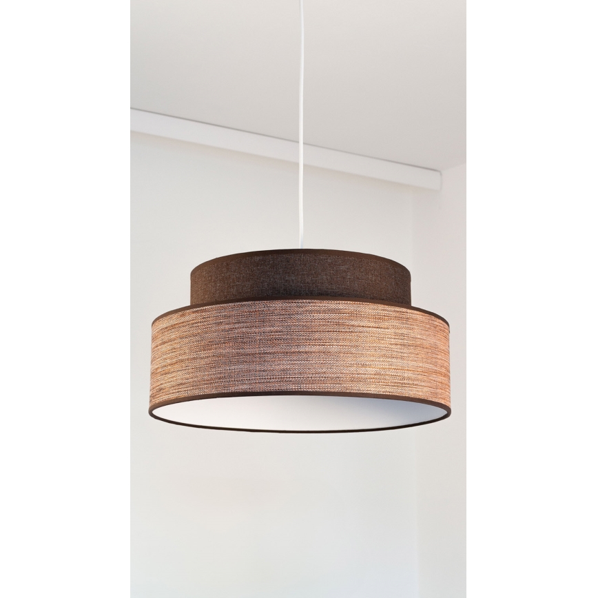 Kattokruunu johdossa GRACE 1xE27/60W/230V halkaisija 40 cm ruskea/beige