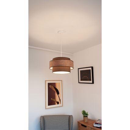 Kattokruunu johdossa GRACE 1xE27/60W/230V halkaisija 40 cm ruskea/beige
