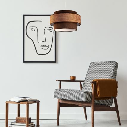 Kattokruunu johdossa GRACE 1xE27/60W/230V halkaisija 40 cm ruskea/beige