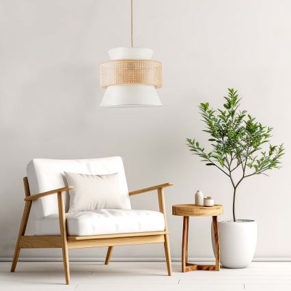 Kattokruunu johdossa GRENADA 1xE27/20W/230V halkaisija 40 cm beige