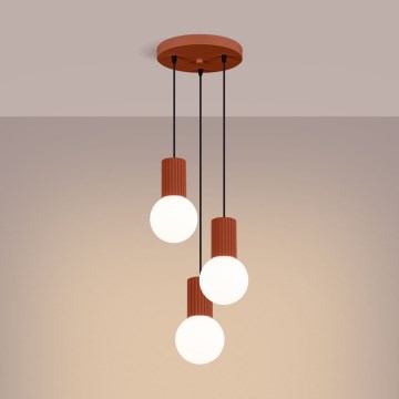 Kattokruunu johdossa HALO 3xG9/8W/230V halkaisija 25 cm oranssi