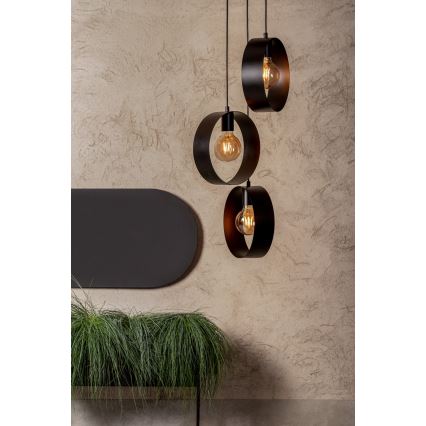 Kattokruunu johdossa HAPPY 3xE27/60W/230V musta