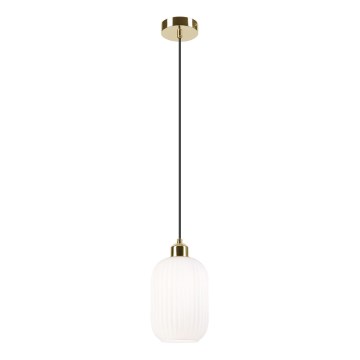 Kattokruunu johdossa HARMA 1xE27/15W/230V halkaisija 14 cm valkoinen/kulta