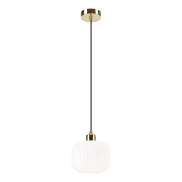Kattokruunu johdossa HARMA 1xE27/15W/230V halkaisija 20 cm valkoinen/kulta