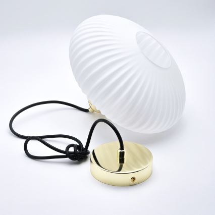 Kattokruunu johdossa HARMA 1xE27/15W/230V halkaisija 25 cm valkoinen/kulta