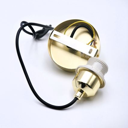 Kattokruunu johdossa HARMA 1xE27/15W/230V halkaisija 25 cm valkoinen/kulta