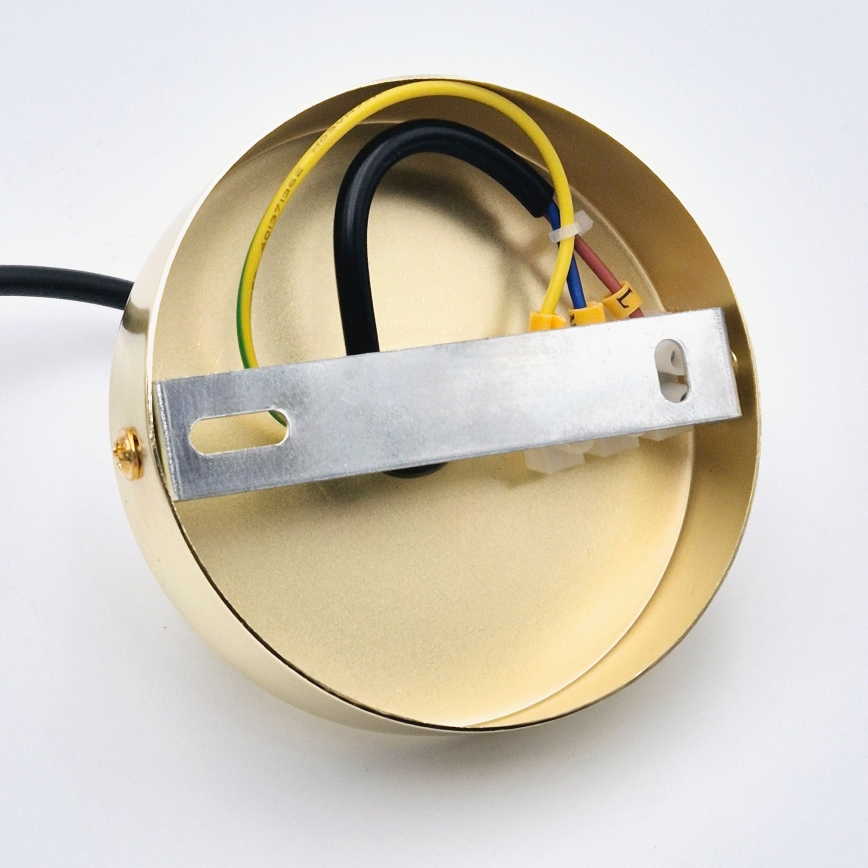 Kattokruunu johdossa HARMA 1xE27/15W/230V halkaisija 25 cm valkoinen/kulta