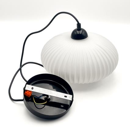 Kattokruunu johdossa HARMA 1xE27/15W/230V halkaisija 25 cm valkoinen/musta