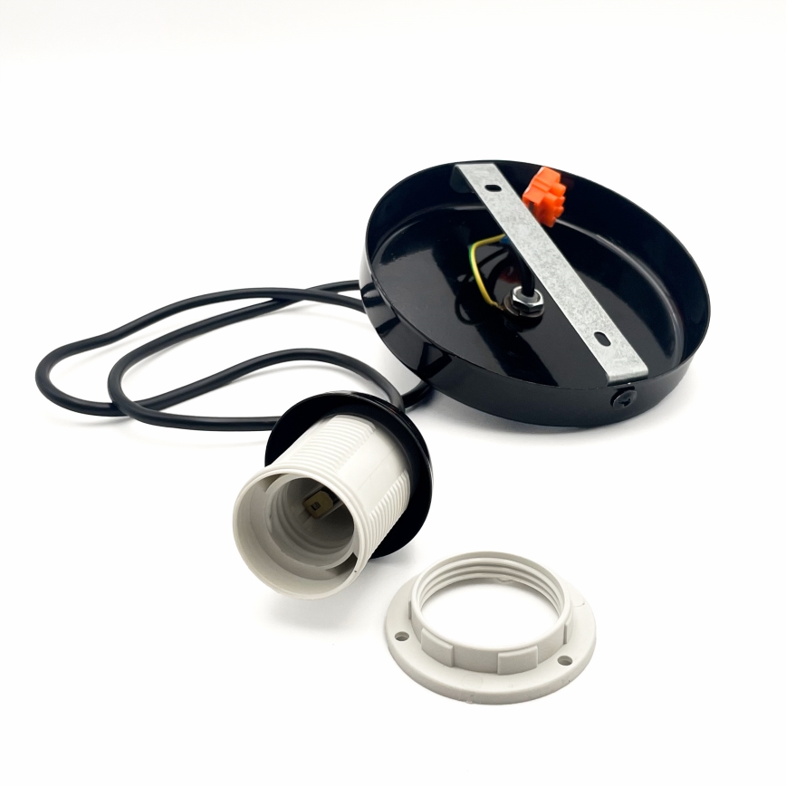 Kattokruunu johdossa HARMA 1xE27/15W/230V halkaisija 25 cm valkoinen/musta