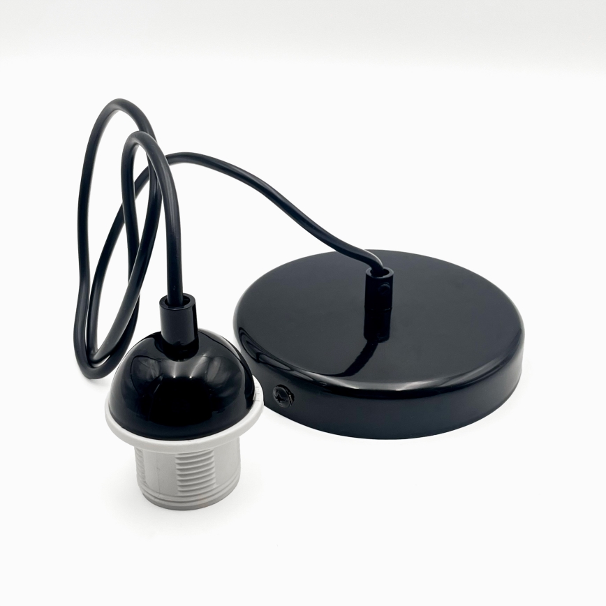 Kattokruunu johdossa HARMA 1xE27/15W/230V halkaisija 25 cm valkoinen/musta