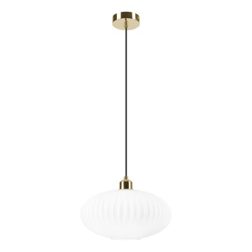 Kattokruunu johdossa HARMA 1xE27/15W/230V halkaisija 30 cm valkoinen/kulta