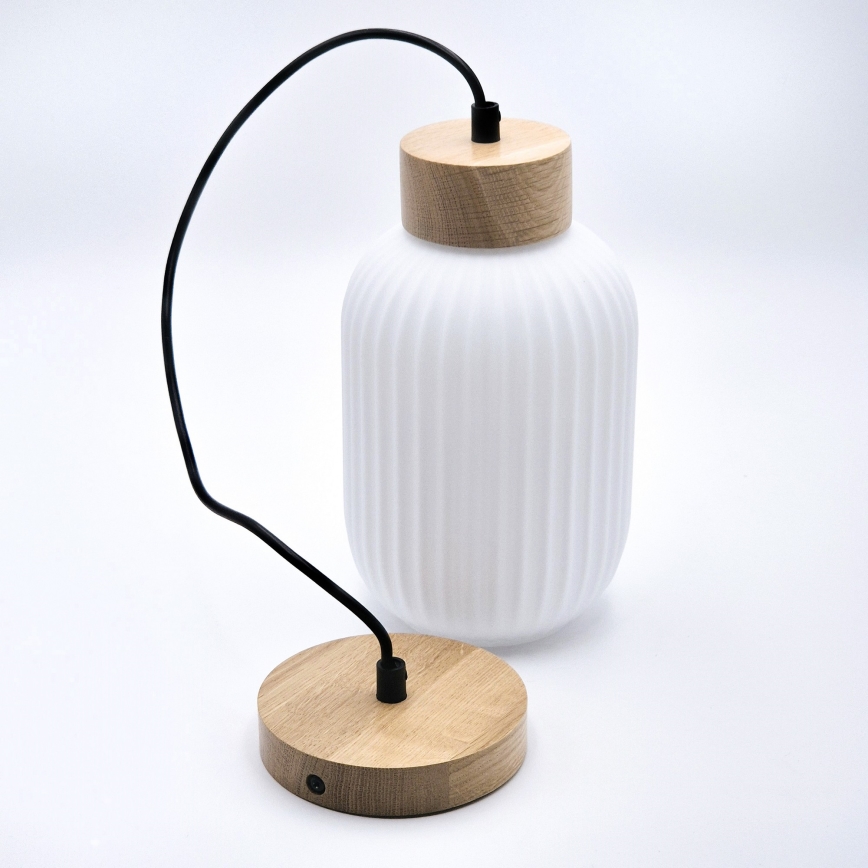 Kattokruunu johdossa HARMONY 1xE27/15W/230V halkaisija 14 cm valkoinen/tammi