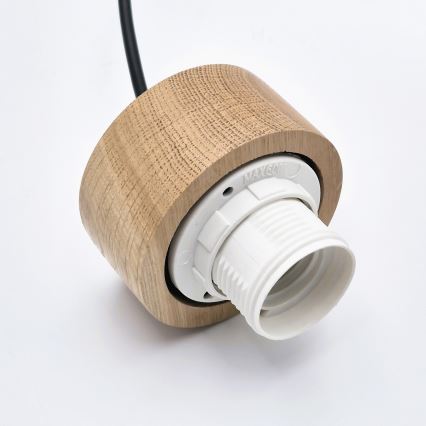 Kattokruunu johdossa HARMONY 1xE27/15W/230V halkaisija 14 cm valkoinen/tammi