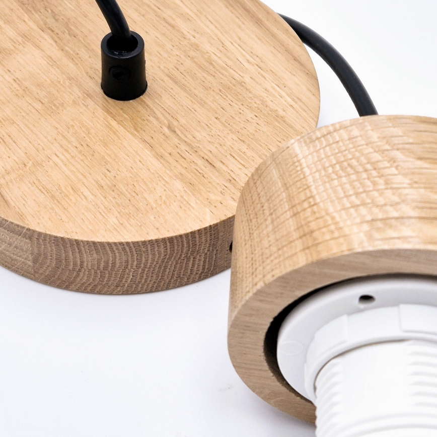 Kattokruunu johdossa HARMONY 1xE27/15W/230V halkaisija 14 cm valkoinen/tammi