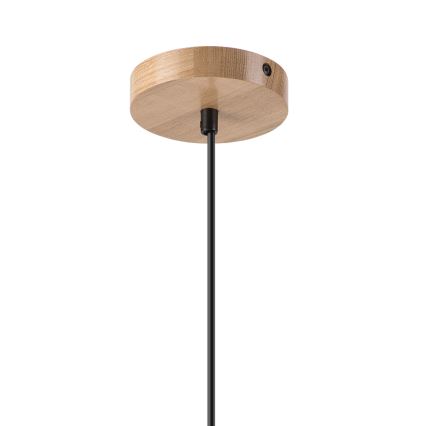 Kattokruunu johdossa HARMONY 1xE27/15W/230V halkaisija 14 cm valkoinen/tammi