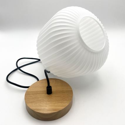 Kattokruunu johdossa HARMONY 1xE27/15W/230V halkaisija 20 cm valkoinen/tammi