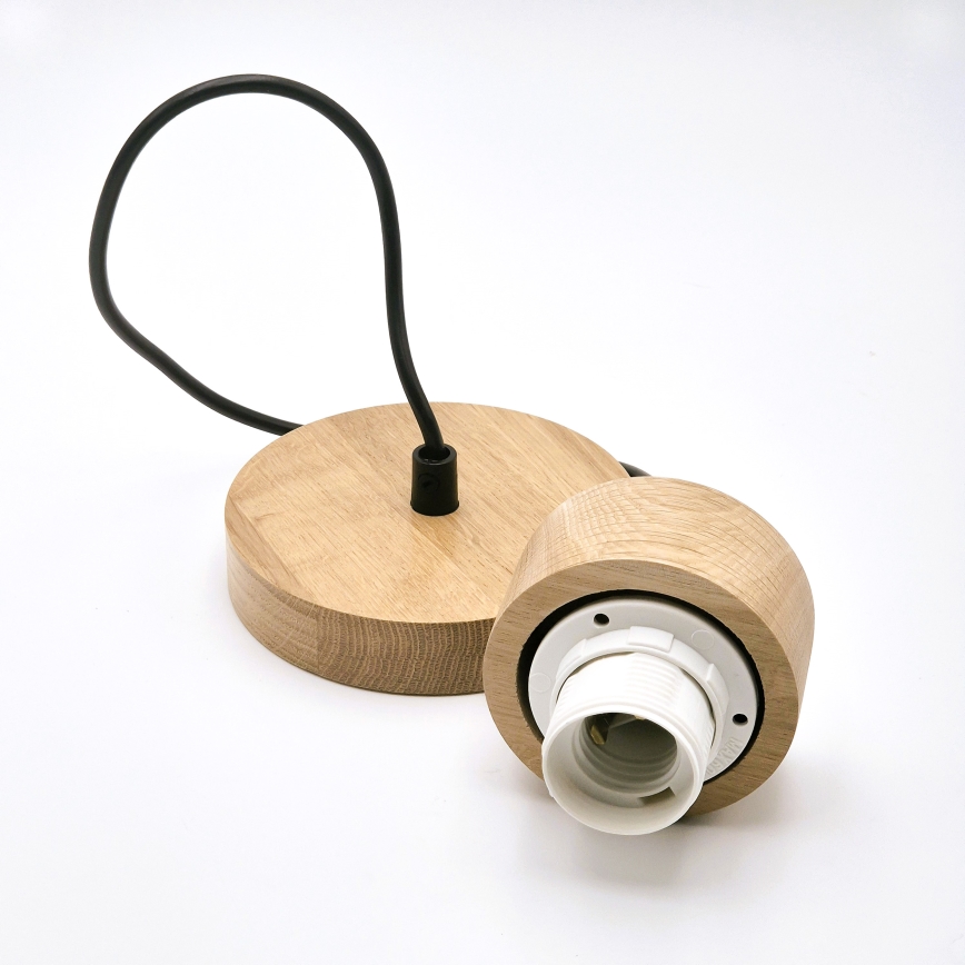 Kattokruunu johdossa HARMONY 1xE27/15W/230V halkaisija 20 cm valkoinen/tammi