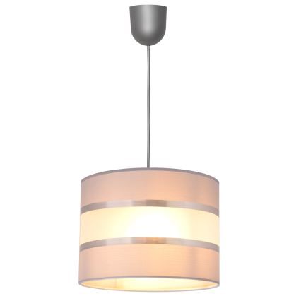 Kattokruunu johdossa HELEN 1xE27/15W/230V halkaisija 20 cm harmaa/hopea