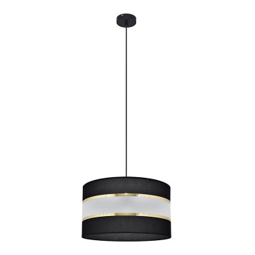 Kattokruunu johdossa HELEN 1xE27/15W/230V halkaisija 35 cm musta/kultainen