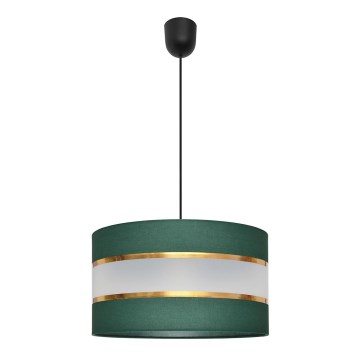 Kattokruunu johdossa HELEN 1xE27/15W/230V halkaisija 35 cm vihreä/kulta