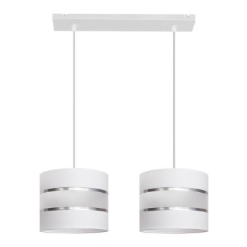 Kattokruunu johdossa HELEN 2xE27/15W/230V valkoinen