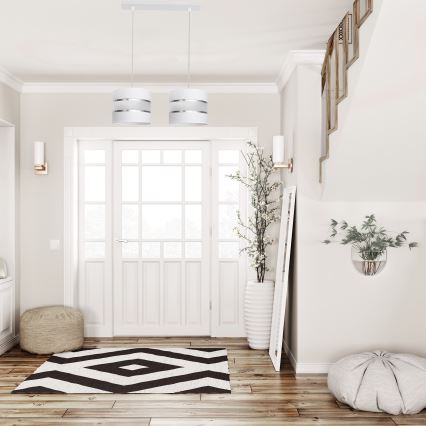 Kattokruunu johdossa HELEN 2xE27/15W/230V valkoinen