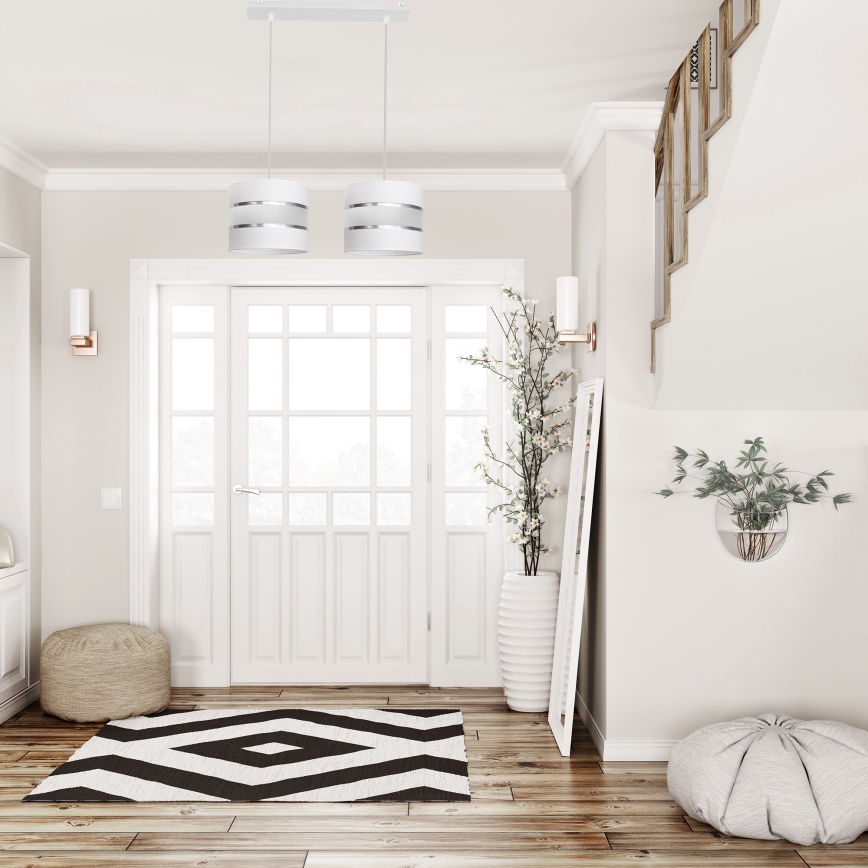 Kattokruunu johdossa HELEN 2xE27/15W/230V valkoinen