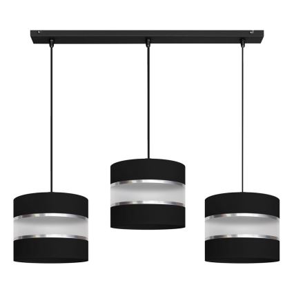 Kattokruunu johdossa HELEN 3xE27/15W/230V musta