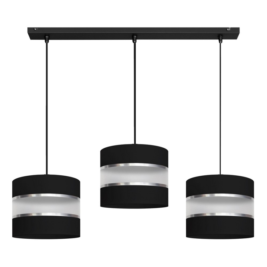 Kattokruunu johdossa HELEN 3xE27/15W/230V musta