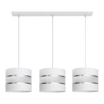 Kattokruunu johdossa HELEN 3xE27/15W/230V valkoinen