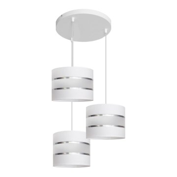 Kattokruunu johdossa HELEN 3xE27/15W/230V valkoinen