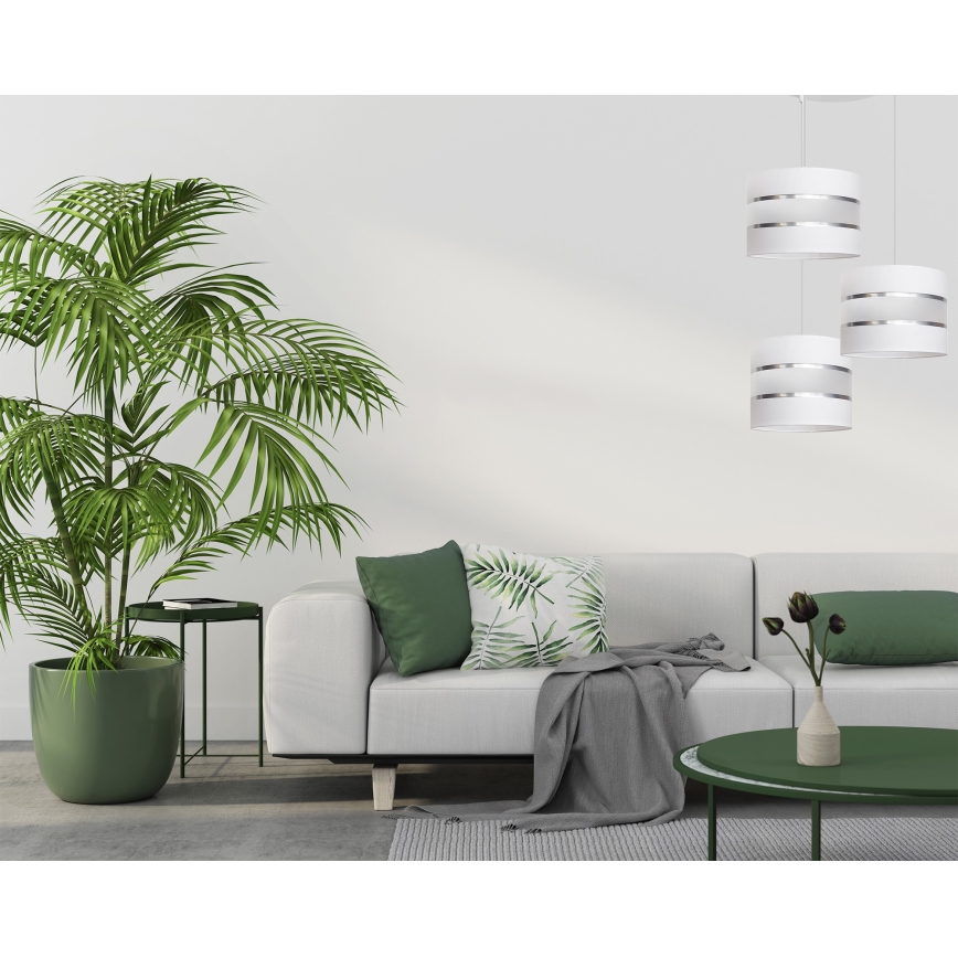 Kattokruunu johdossa HELEN 3xE27/15W/230V valkoinen