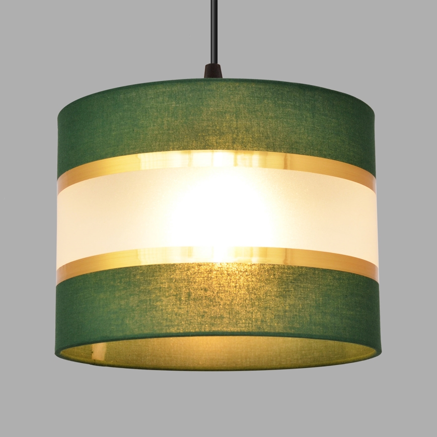 Kattokruunu johdossa HELEN 3xE27/15W/230V vihreä/kulta