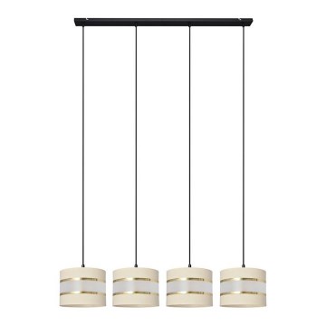 Kattokruunu johdossa HELEN 4xE27/15W/230V kerma/musta/kultainen