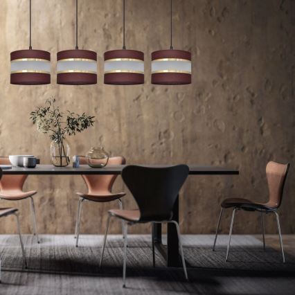 Kattokruunu johdossa HELEN 4xE27/15W/230V ruskea/musta/kultainen