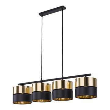 Kattokruunu johdossa HILTON 4xE27/15W/230V messinki/musta