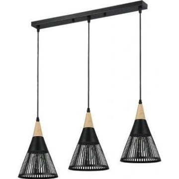 Kattokruunu johdossa HIRA 3xE27/60W/230V musta