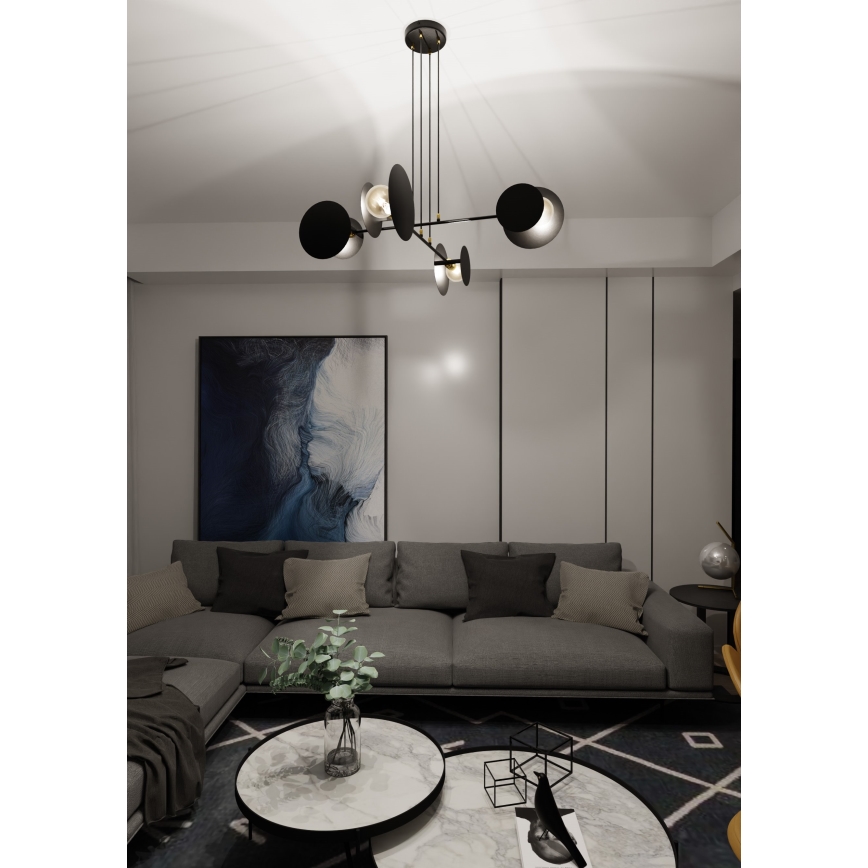 Kattokruunu johdossa IDEA 4xE27/15W/230V musta