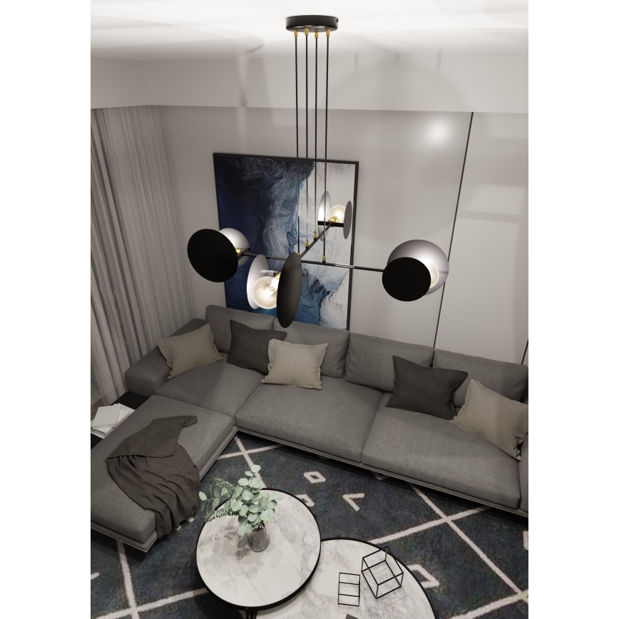 Kattokruunu johdossa IDEA 4xE27/15W/230V musta