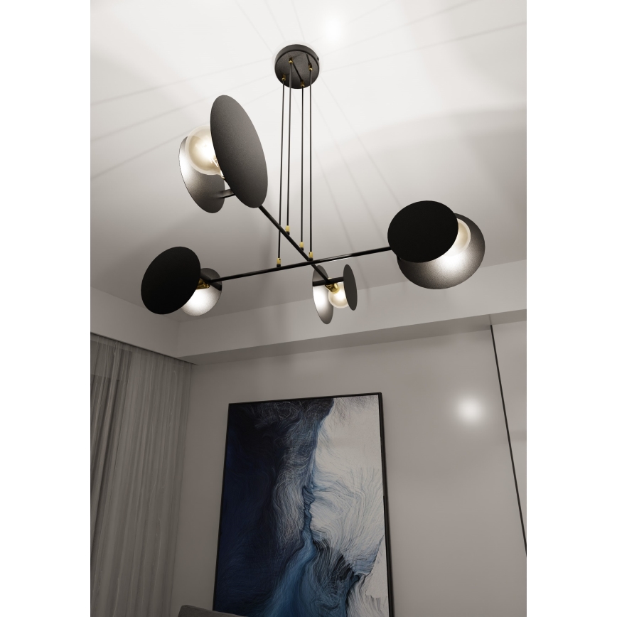 Kattokruunu johdossa IDEA 4xE27/15W/230V musta