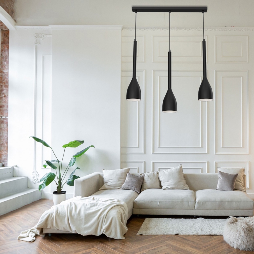 Kattokruunu johdossa ISTAPPAR 3xE27/60W/230V musta