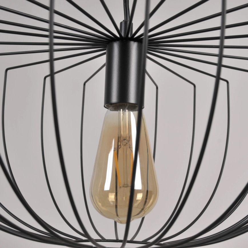 Kattokruunu johdossa JASMINA 1xE27/20W/230V halkaisija 40 cm musta