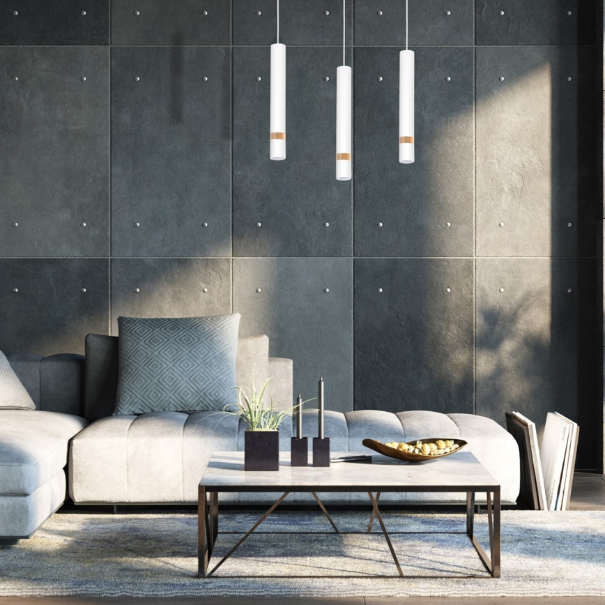 Kattokruunu johdossa JOKER WHITE WOOD 3xGU10/8W/230V