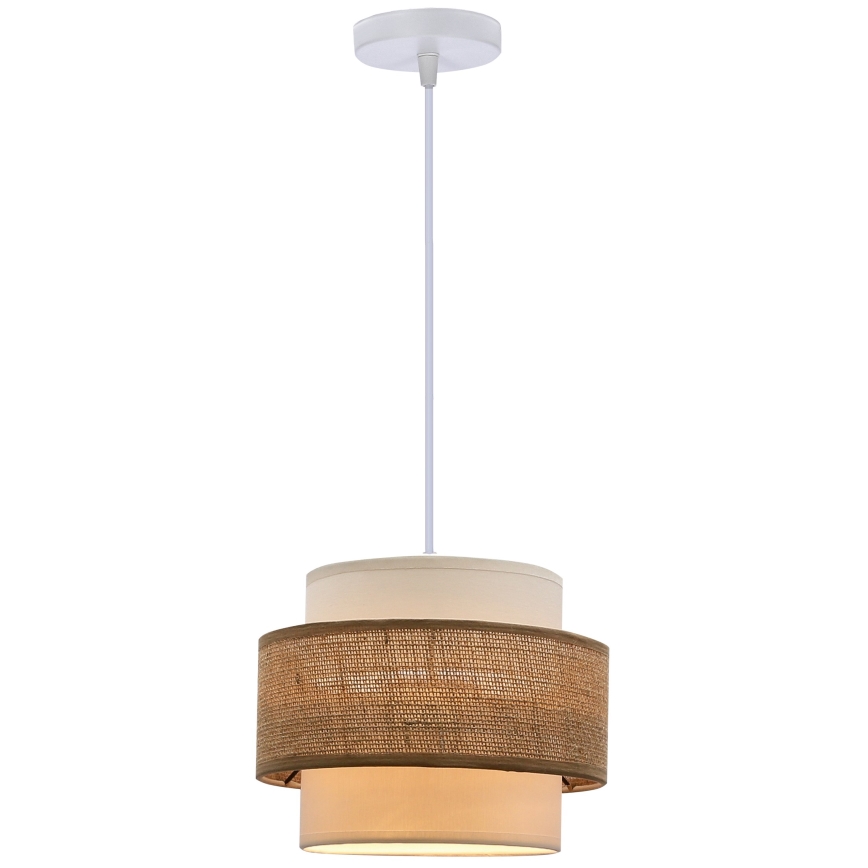 Kattokruunu johdossa JUTA 1xE27/40W/230V ruskea/valkoinen