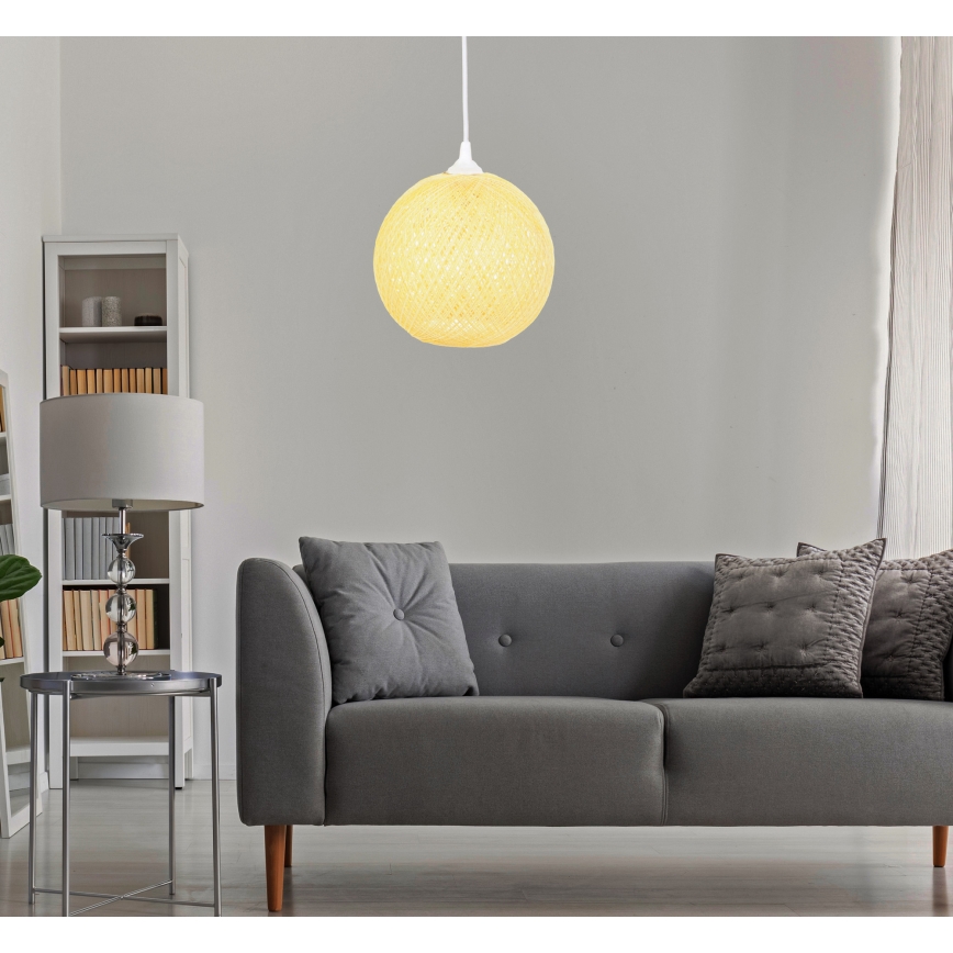 Kattokruunu johdossa JUTE 1xE27/60W/230V keltainen