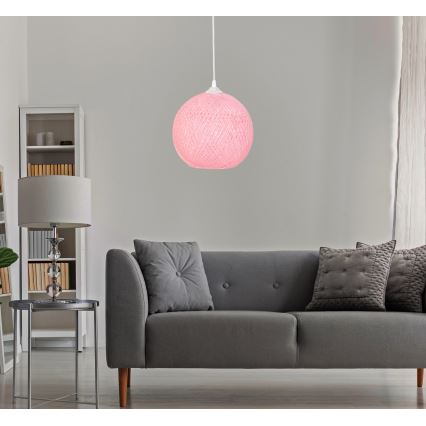 Kattokruunu johdossa JUTE 1xE27/60W/230V pinkki