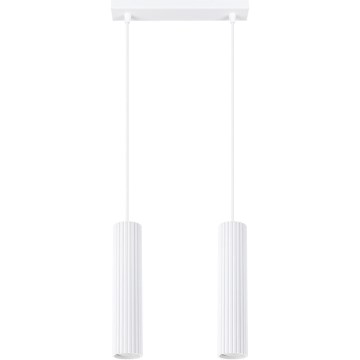 Kattokruunu johdossa KARBON 2xGU10/10W/230V valkoinen