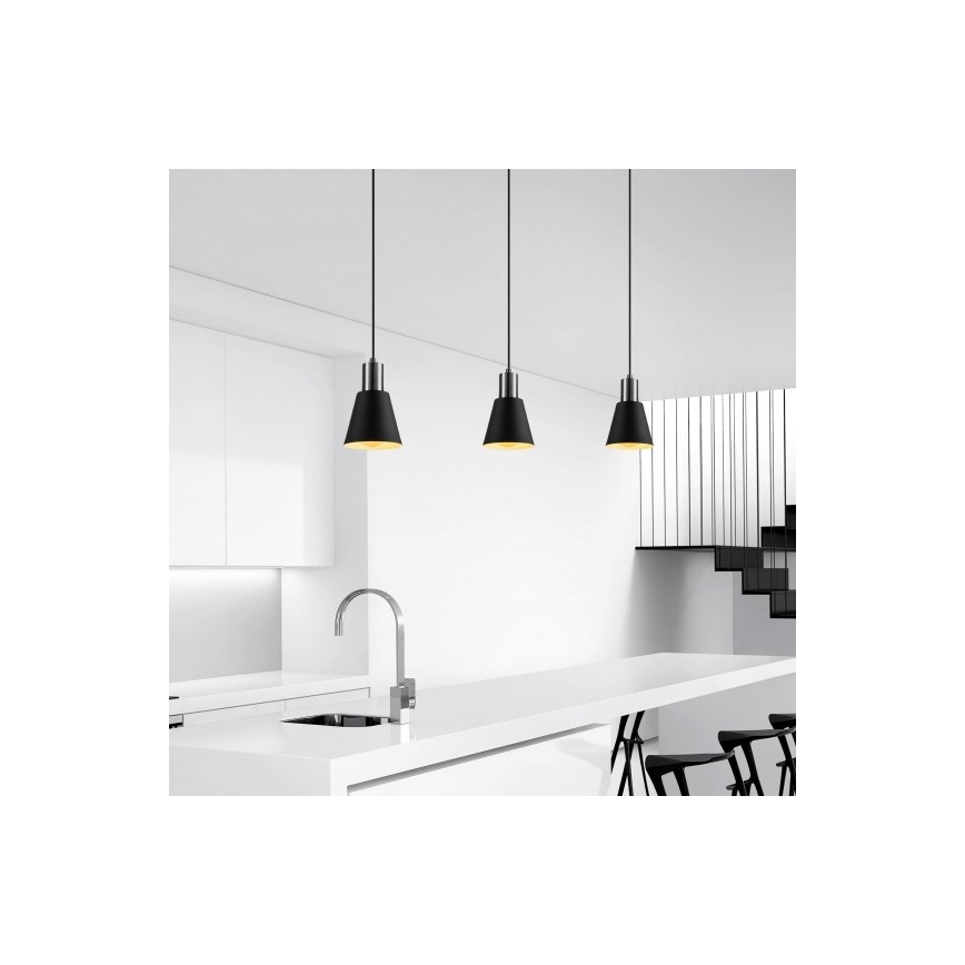 Kattokruunu johdossa KEM 1xE27/40W/230V musta